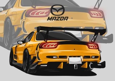 mazda rx 7 yellow