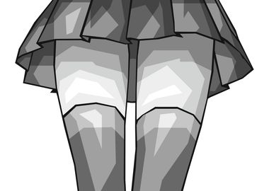 mini skirt Cute Grayscale