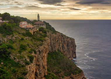 Cliff lighthouse coast