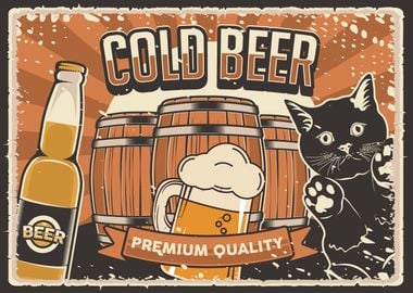 Cat Cold Beer Barrel