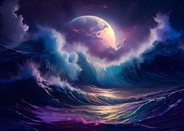 Purple Moon And The Sea