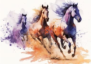 watercolor horse 