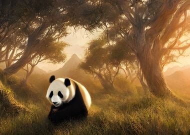 Panda at Sunset