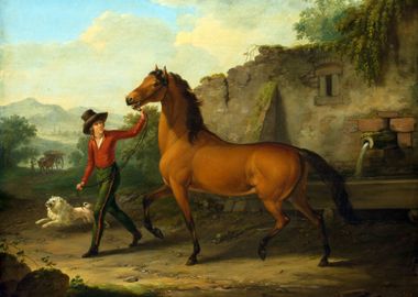 Groom Leading a Stallion