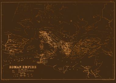 Roman empire vintage map