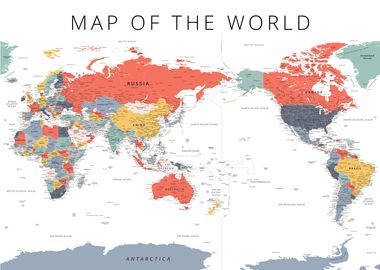 World Map Pacific Centered