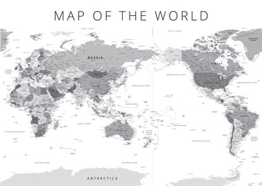 World Map Pacific Centered