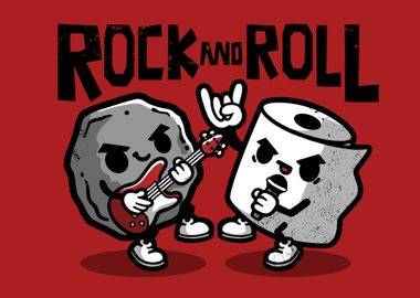 Rock and toilet roll