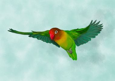 Flying lovebird digital