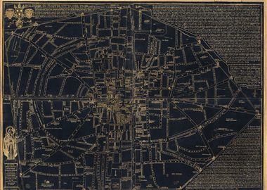 Bologna Italy vintage map