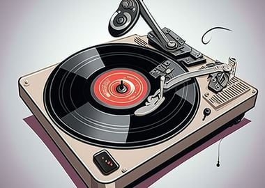 Vinyl record playing music