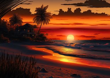 Beach Sunset landscape