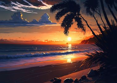 Beach Sunset landscape