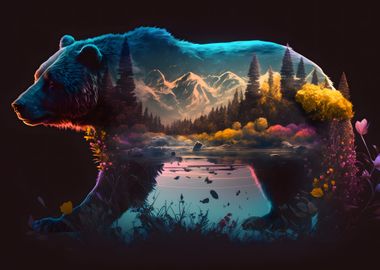 Bear Double Exposure