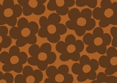 Brown Retro Daisies 1