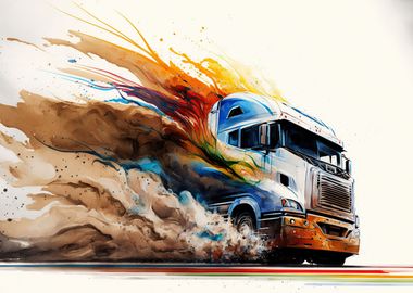 Watercolor truck