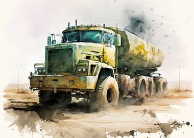 Watercolor truck