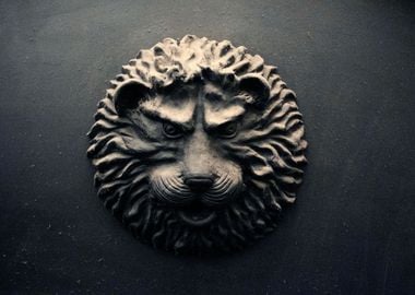 Lion sculpture stone decor