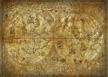 Old World Map Vintage