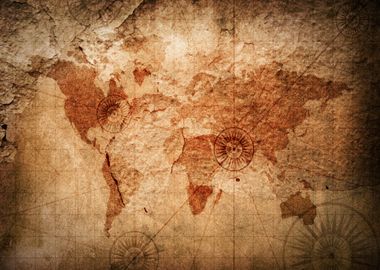 Old World Map Vintage