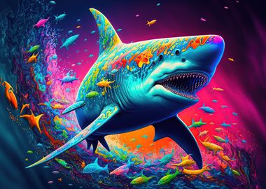 Shark colorful animal