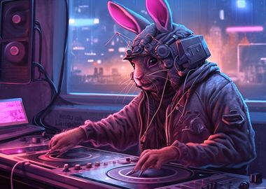 Cyberpunk rapper rabbit