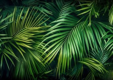 Tropical palm leaves