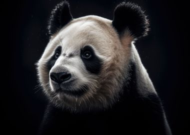 Panda Portrait Dark BG