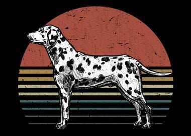 Dalmatian Retro Dog