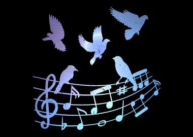 Birds Musical Notes