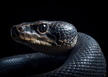 Snake Portrait Black