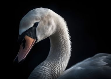 Swan Portrait Black