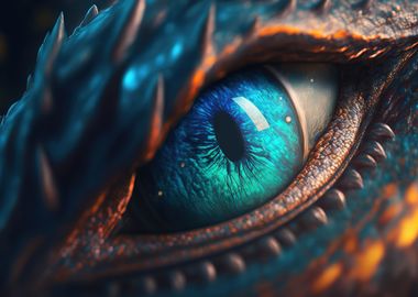 Dragon Eyes' Poster, picture, metal print, paint by MatiasCurrie