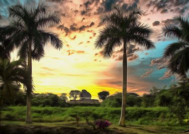 CHICHEN ITZA SUNSET MEXICO