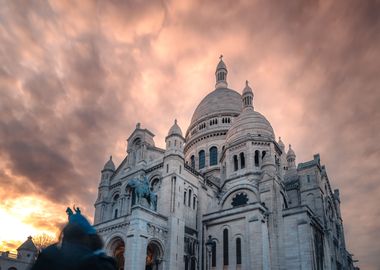 Sunset sky over Montmartre