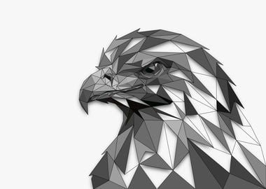 Eagle Lowpoly Half Frame