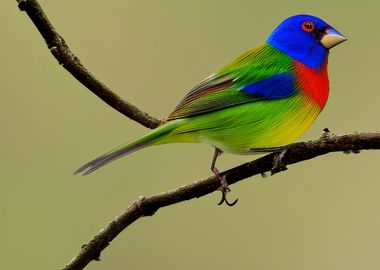 A colorful Bunting bird