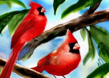 Beautiful Cardinal birds