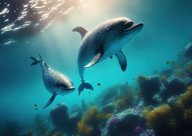 dolphins swimming 