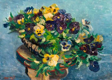 Basket of pansies