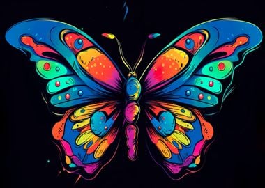 Cartoon colorful butterfly