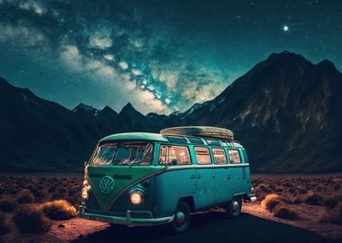 hippie van in space