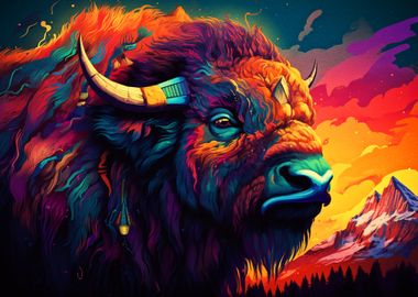 Abstract Animals Bison