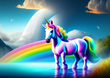 Purple Unicorn Rainbow