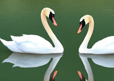 Two beautiful swans