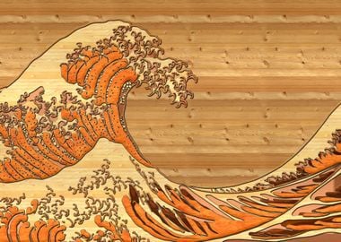 Wood Great wave Kanagawa