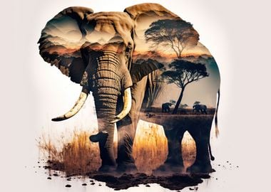 Elephant Sunset Animal