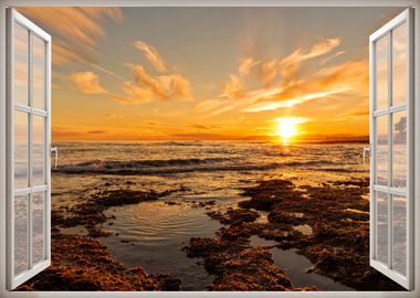 Window view sea landscape