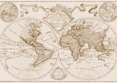 Vintage map of the world