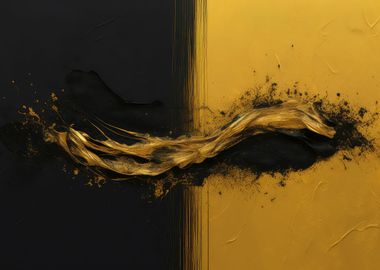 Gold and Black Abstract